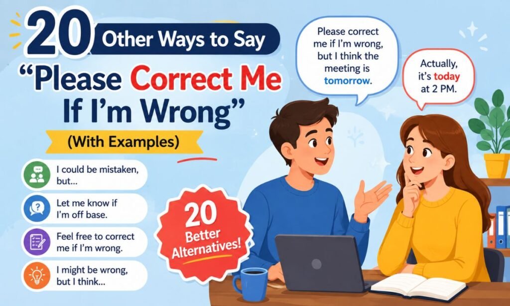 20 Other Ways to Say "Please Correct Me If I'm Wrong" (With Examples)