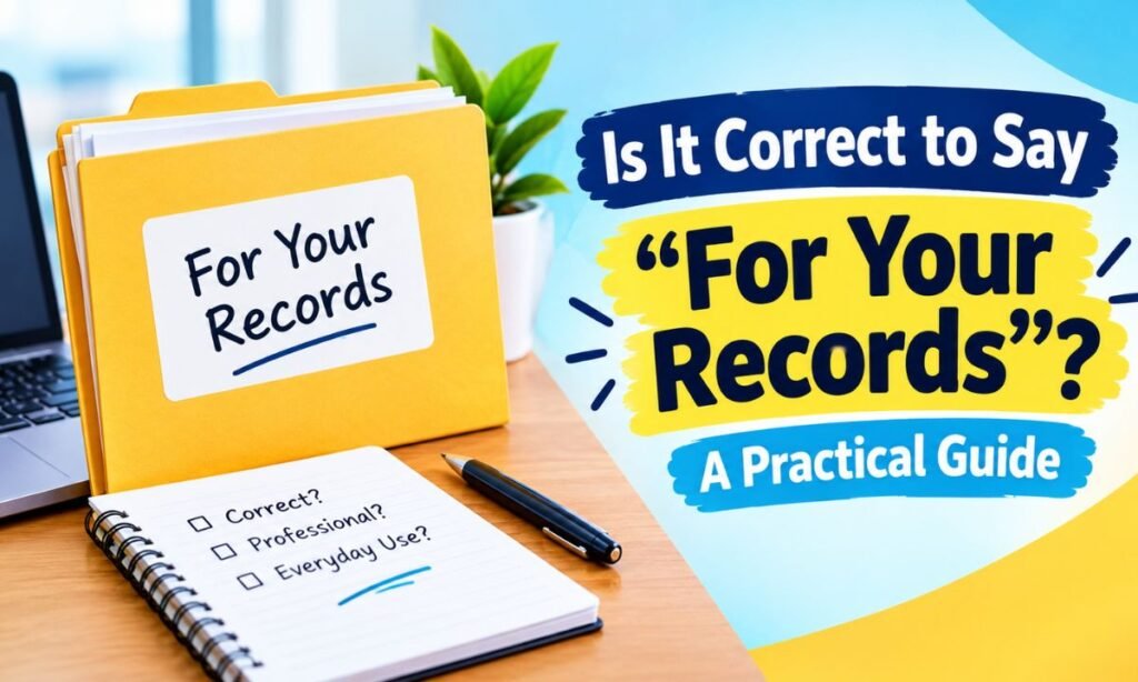 Is It Correct to Say For Your Records A Practical Guide