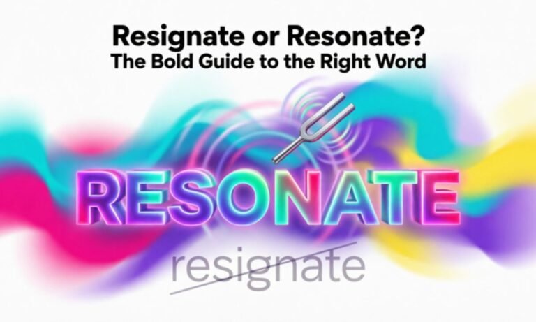 Resignate or Resonate The Bold Guide to the Right Word